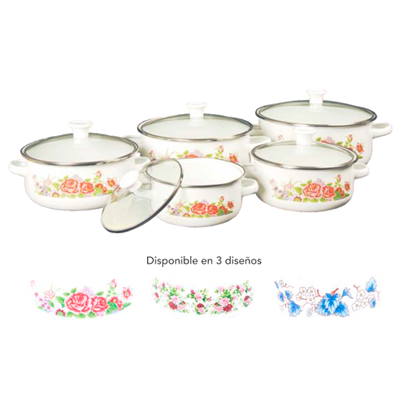 SET DE OLLAS TAPA DE CRISTAL 